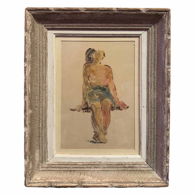 Esquisse au féminin - Technique mixte sur papier