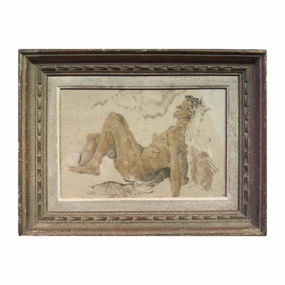 Repos au fusain - Technique mixte sur papier