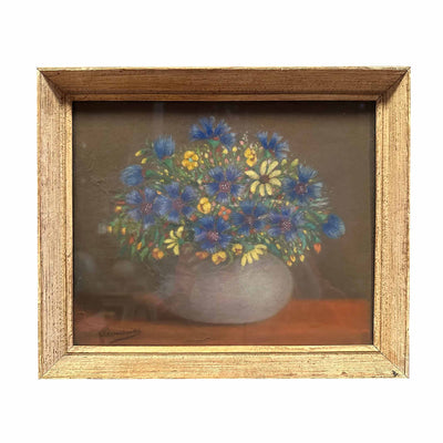 Bouquet de bleuets et marguerites - Pastel - A. Simonetti