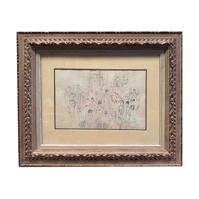 Cocktail mondain - Dessin original au stylo - F.Picabia - 1925