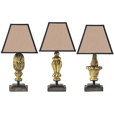 Trianon Lampe de bibliothèque en bois (set de 3) sans abat-jour