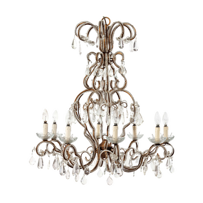 Eléonore Lustre en fer doré et verre