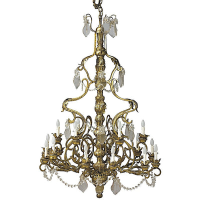 Louis Lustre en fer et bois mouluré Grand Modèle