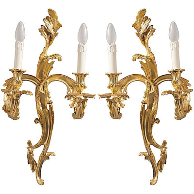 Pompadour double Applique en bronze doré (set de 2)