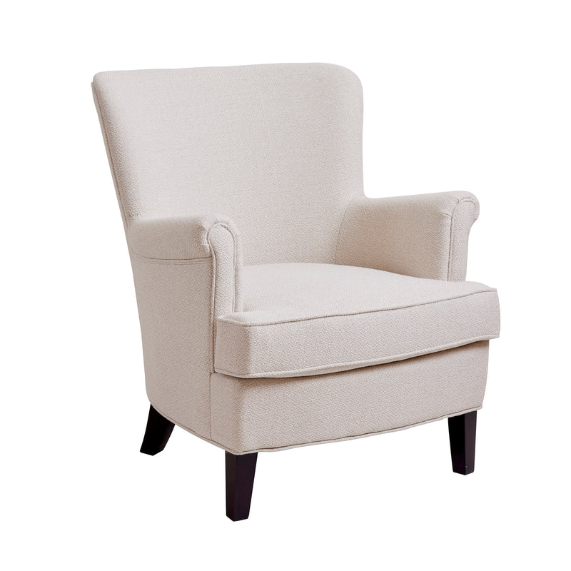 Carmen Fauteuil club coloris Lin Ivoire vue 3/4