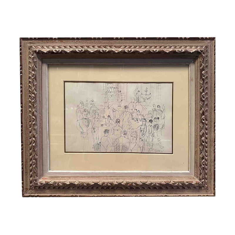 Tableau Cocktail mondain - Dessin original au stylo - F.Picabia - 1925
