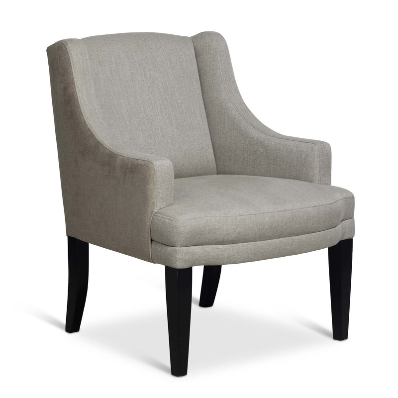 Louis Fauteuil tapissé gris beige vue de côté