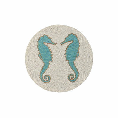 Set de table rond perlé Hyppocampes 