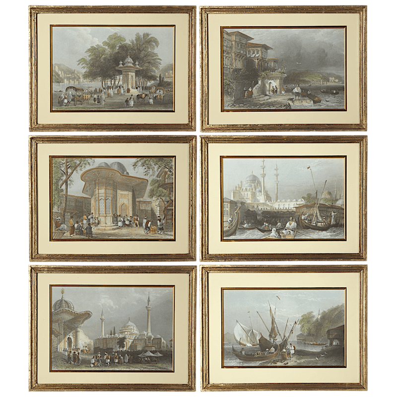 Gravure encadrée Scène Turque série de 6