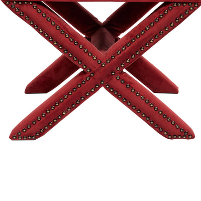 Capri Banquette couleur rouge Rosewood vue zoomée