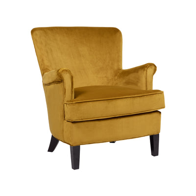 Carmen Fauteuil club coloris Jaune vue 3/4