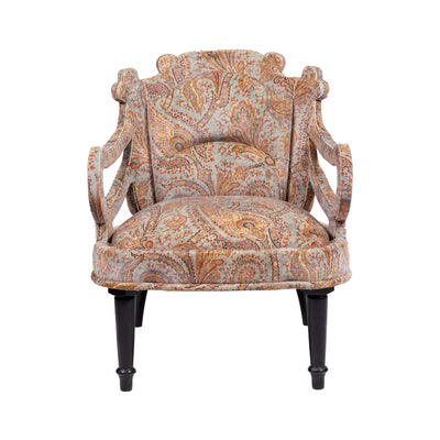 Fauteuil couture Castiglione coloris beige vue de face