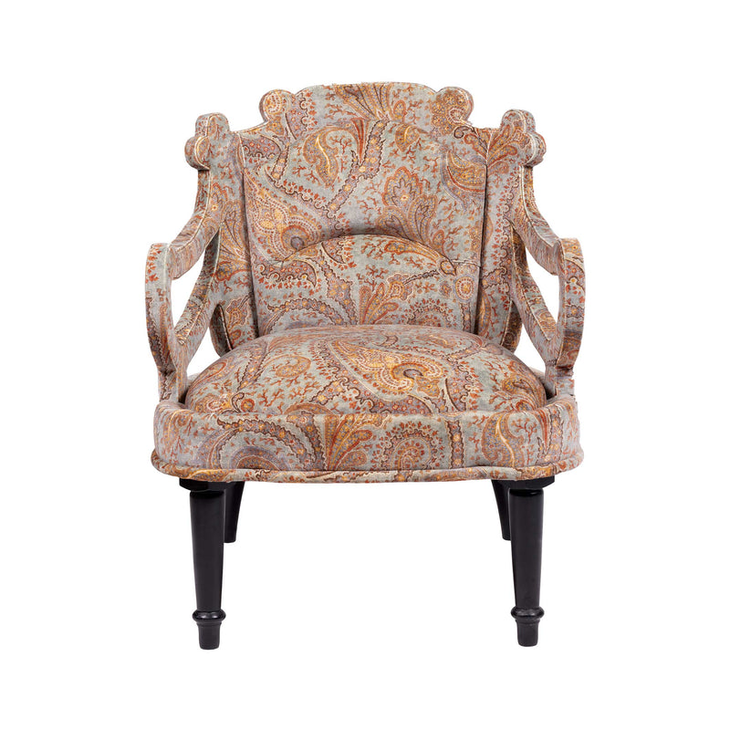 Fauteuil couture Castiglione coloris beige vue de face