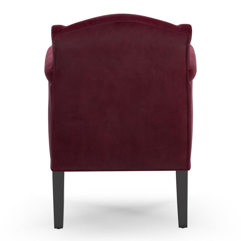 Du Bac Fauteuil club couleur Velours Grenat vue de dos