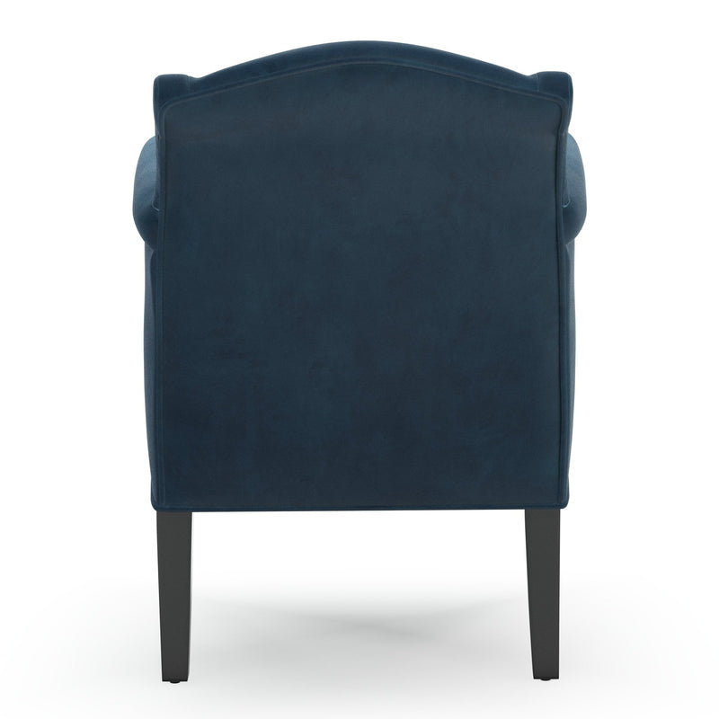 Du Bac Fauteuil club couleur Velours bleu Saphir vue de dos