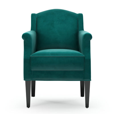 Du Bac Fauteuil club couleur Velours vert Pétrole vue de face