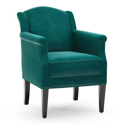 Du Bac Fauteuil club couleur Velours vert Pétrole vue 3/4