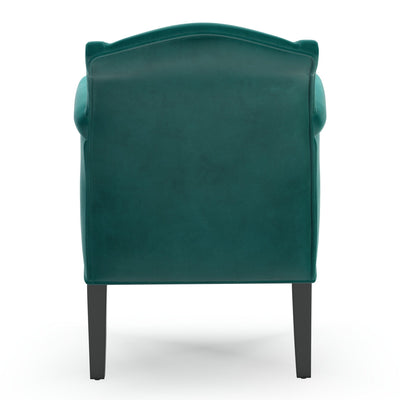 Du Bac Fauteuil club couleur Velours vert Pétrole vue de dos