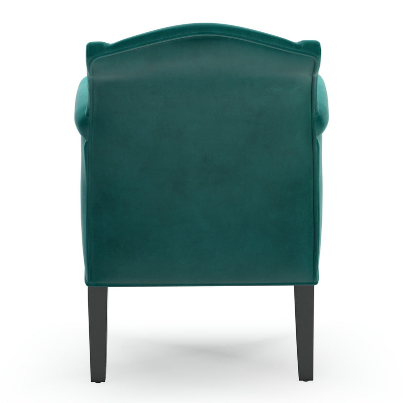 Du Bac Fauteuil club couleur Velours vert Pétrole vue de dos