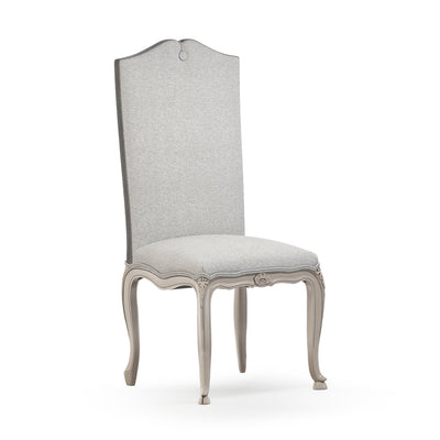 Brienne Chaise haute avec boutons patine Trianon couleur Chiné gris perle vue 3/4 