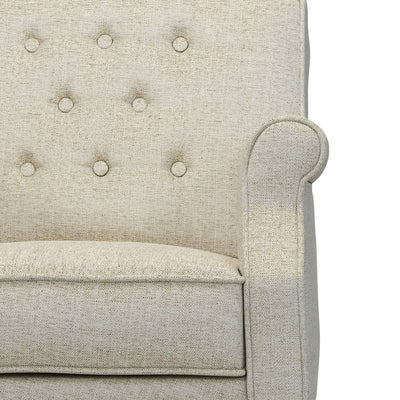 Charles Fauteuil club avec boutons Chiné beige Pierre vue zoom