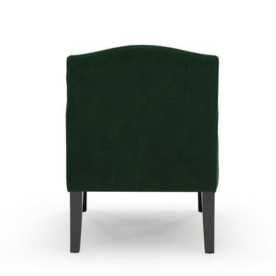 Charles Fauteuil club avec boutons Velours vert Sapin vue de dos