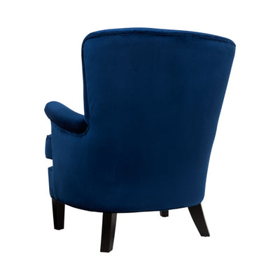 Carmen Fauteuil club coloris Bleu vue de dos