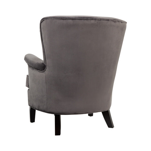 Carmen Fauteuil club coloris gris vue de dos