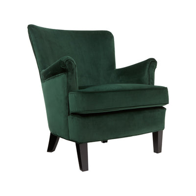 Carmen Fauteuil club coloris Vert vue 3/4