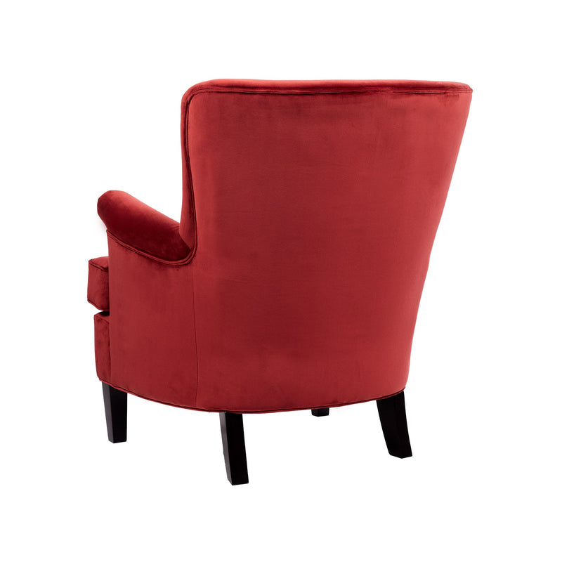 Carmen Fauteuil club coloris rouge Rosewood vue de dos