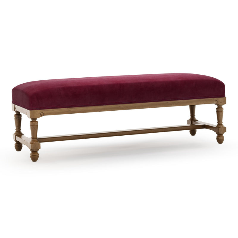 Ecouen Banc patine Brienne Grand Modèle Velours Grenat