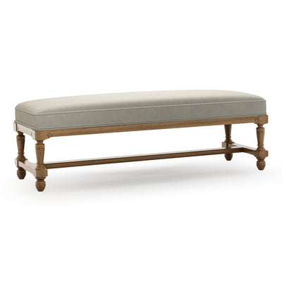 Ecouen Banc plat patine Brienne Grand Modèle Velours beige Pierre vue 3/4