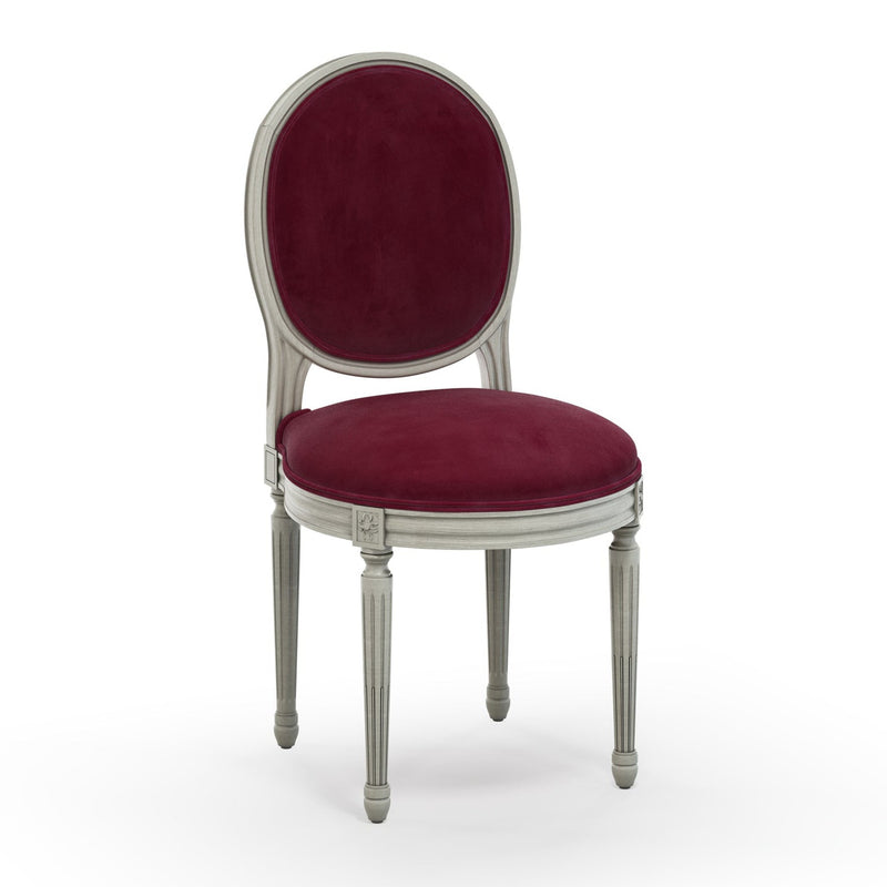 Médaillon Figeac Chaise patine Trianon couleur Velours Grenat vue 3/4