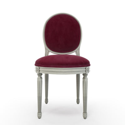 Médaillon Figeac Chaise patine Trianon couleur Velours Grenat vue de face