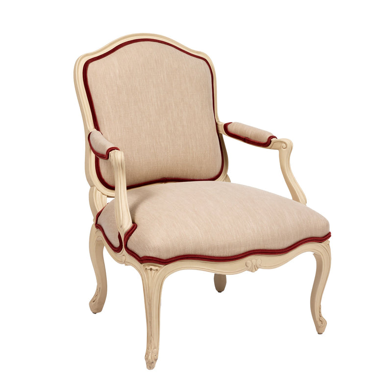 Figeac Fauteuil tapissé patine Mastic Tissu au choix vue 3/4