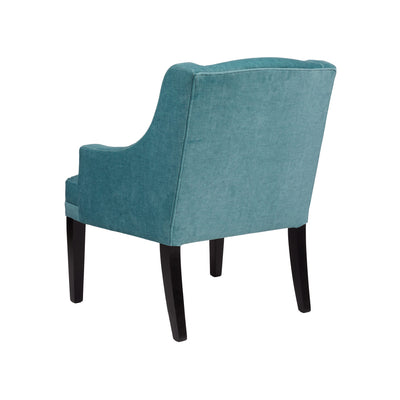 Louis Fauteuil tapissé bleu vert vue de dos