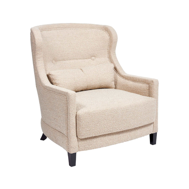 Madeleine Fauteuil tapissé couleur beige claire vue 3/4