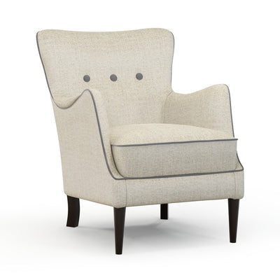 Montparnasse Fauteuil club couleur Chiné beige Pierre vue 3/4