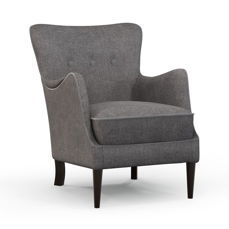 Montparnasse Fauteuil club couleur Chiné gris Ardoise vue 3/4