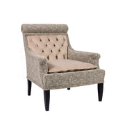 Bergère tapissée Paris Madrid coloris beige chiné vue 3/4 Tissu au choix