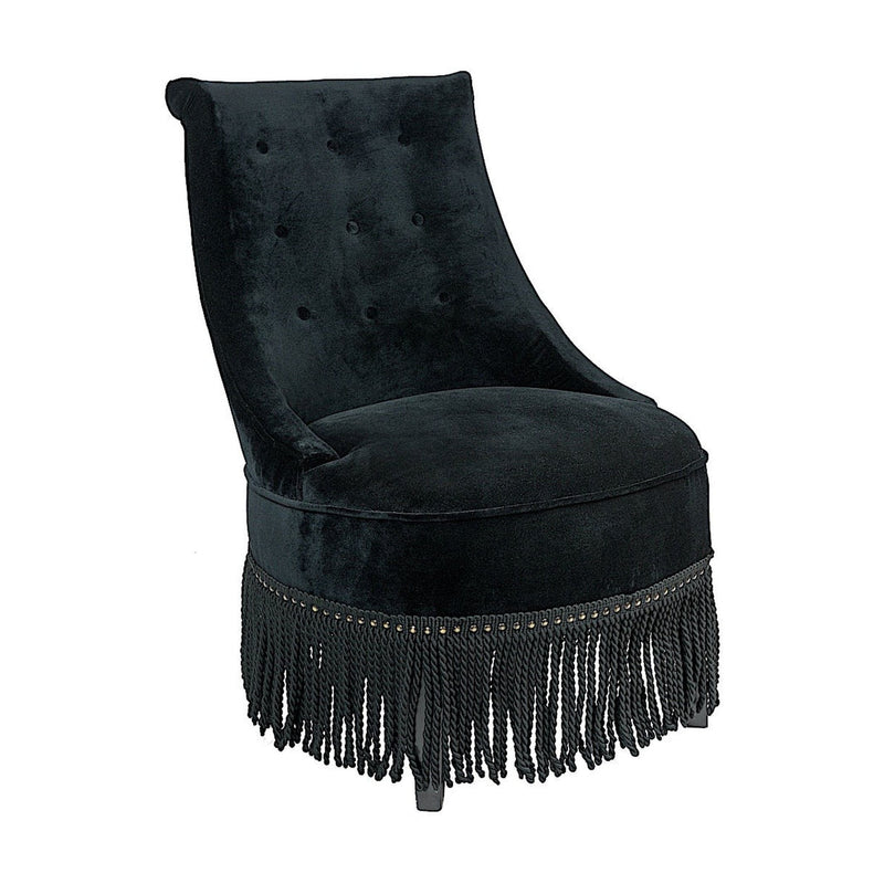 Vendôme Fauteuil capitonné coloris noir vue 3/4