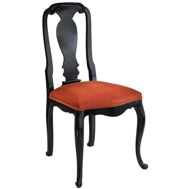 Velleron Chaise tapissée en hêtre Patine Ebène vue 3/4