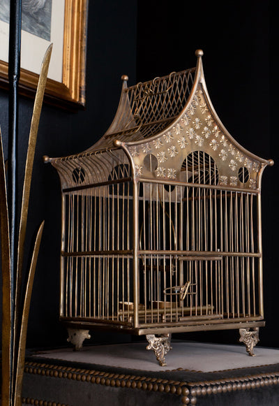 Nara Cage en laiton visuel d'ambiance