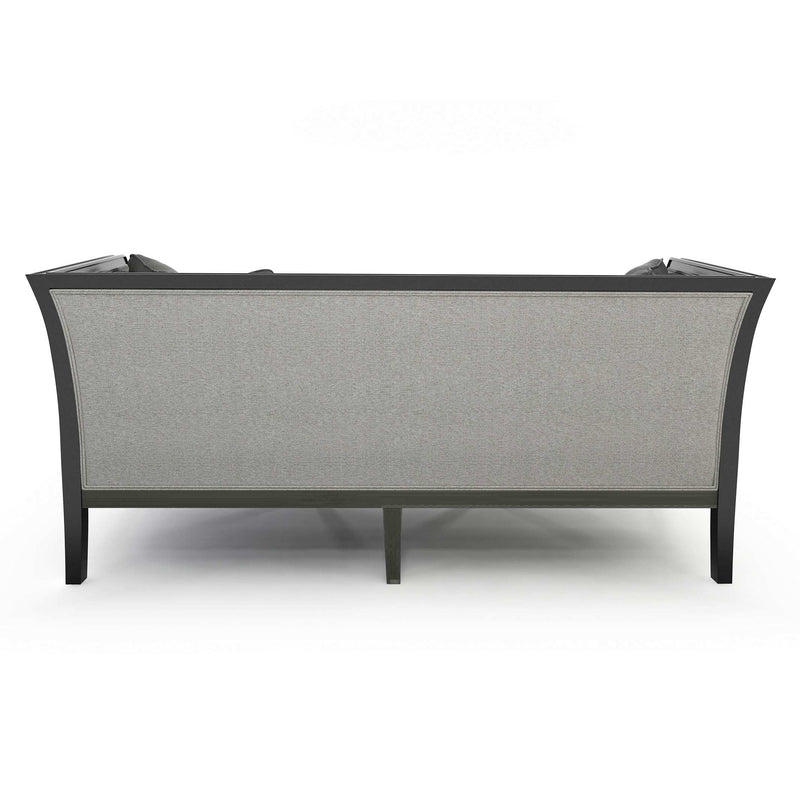 Corfou Canapé avec boutons 2,5 places patine Ebène Chiné gris Ardoise vue de dos