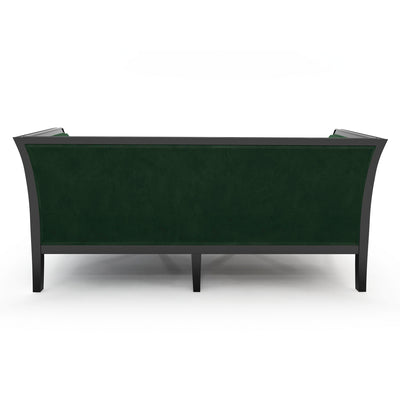 Corfou Canapé 2,5 places patine Ebène Velours vert Sapin vue de dos