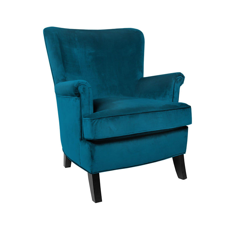 Carmen Fauteuil club coloris Bleu canard vue 3/4