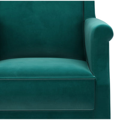 Du Bac Fauteuil club avec poignée couleur Velours vert Pétrole vue zoom