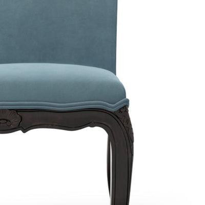 Brienne Chaise haute avec boutons patine Ebène couleur Velours Denim vue zoomée