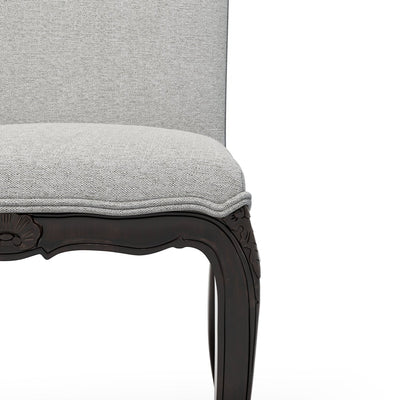 Brienne Chaise haute avec boutons patine Ebène couleur Chiné gris perle Ardoise zoom