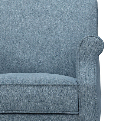 Charles Fauteuil club couleur Chiné bleu Azur vue zoom